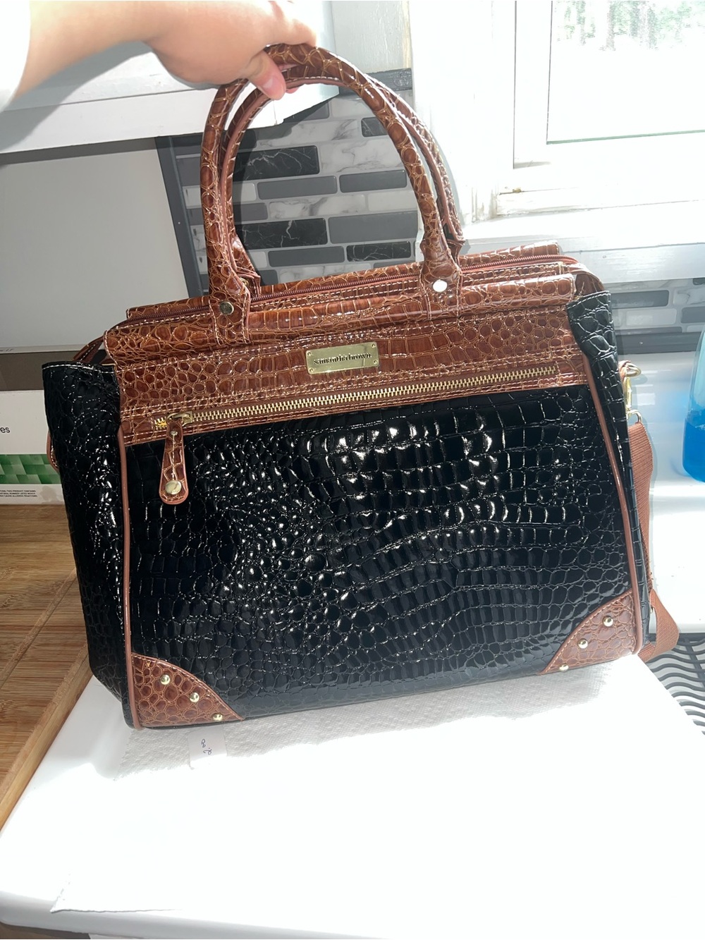 Samantha brown Women's Black and Brown Travel Tote